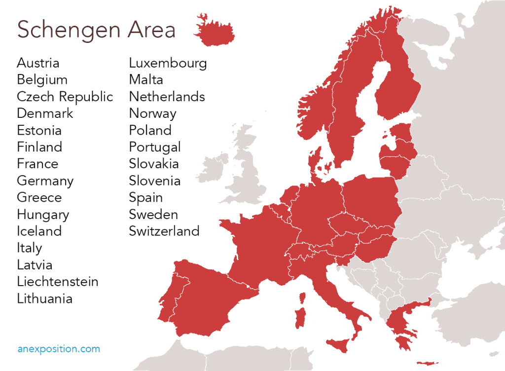 Schengen countries 