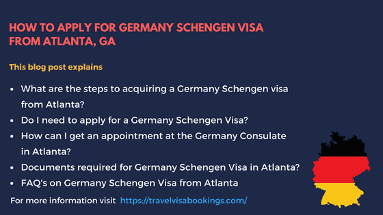 Germany Schengen visa from Atlanta