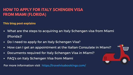 Italy Schengen Visa Miami, Florida
