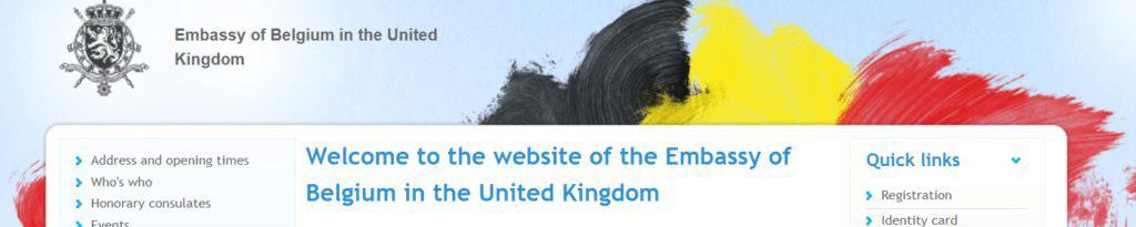 Belgian consulate in London website