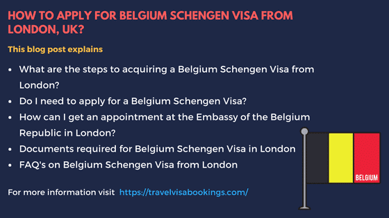 Belgium Schengen visa from London