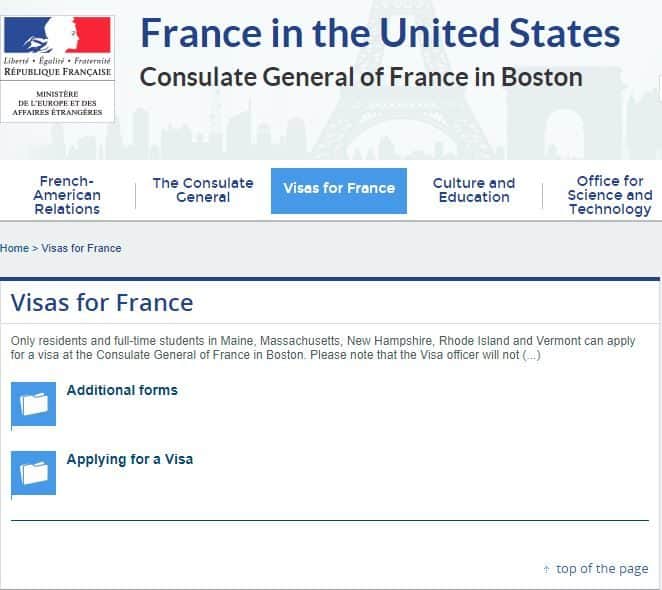 Boston Consulate( visa application page)