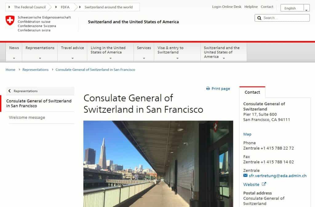 Consulate General of Switzerland in San Francisco