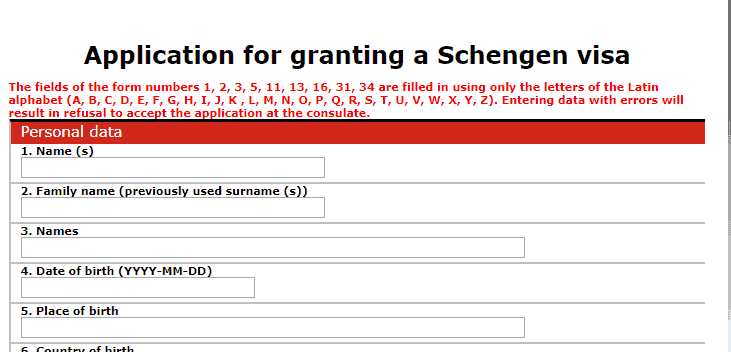 Application for granting a Schengen visa - Polish embassy in London