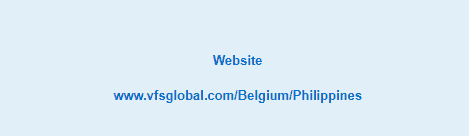 VFS Global website link for Belgium Schengen website from Manila