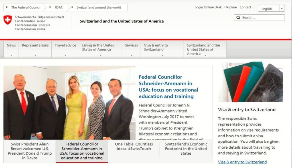 Official website of consulate general of Switzerland in USA