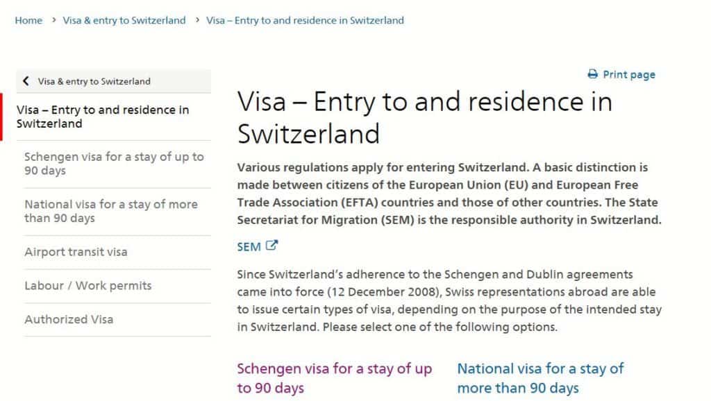 Details about Switzerland Schengen visa