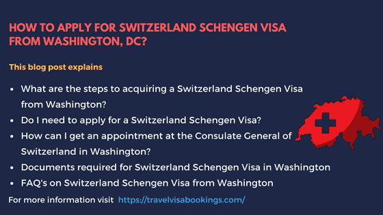 Switzerland Schengen Visa from Washington, DC