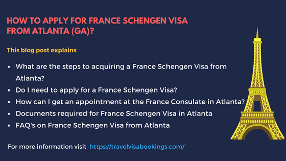 How to apply for France Schengen Visa from Atlanta?