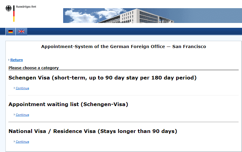 German Consulate USA Booking appointment online