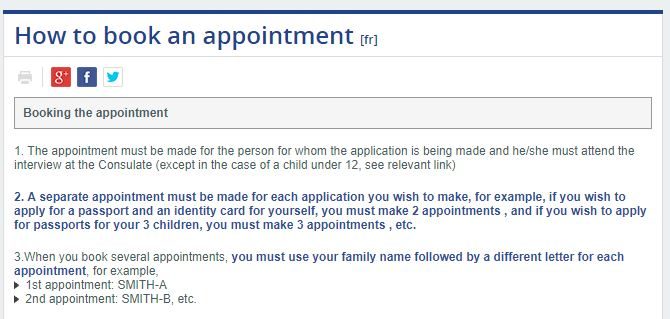 Booking a visa appointment