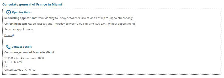 Set an appointment at Miami Consulate