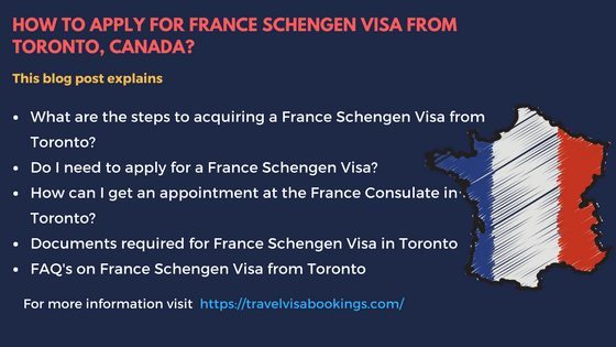 France Schengen visa from Toronto, Canada